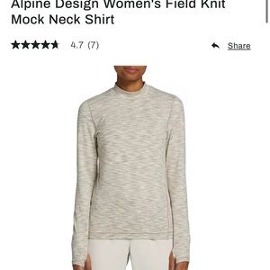 Alpine Design Women’s Field Knit Top Space Dye Khaki Activewear M